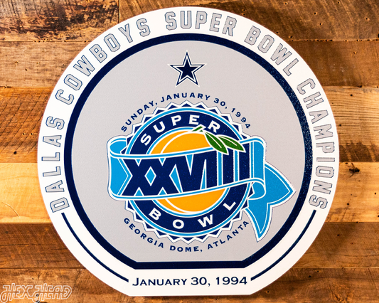 VARSITY Collection- SINGLE Layer Dallas Cowboys Super Bowl XXVIII Metal Wall Art