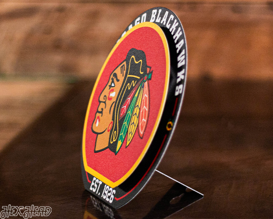 Chicago Blackhawks "Double Play" On the Shelf or on the Wall Art