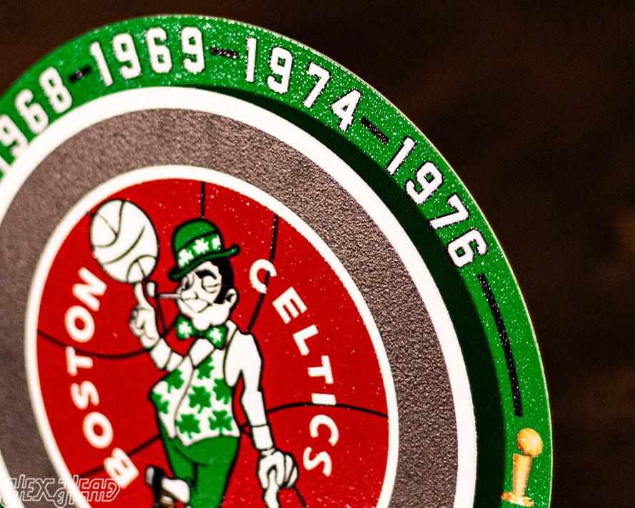 Boston Celtics "1968-1976" NBA World Champions "Double Play" On the Shelf or on the Wall Art