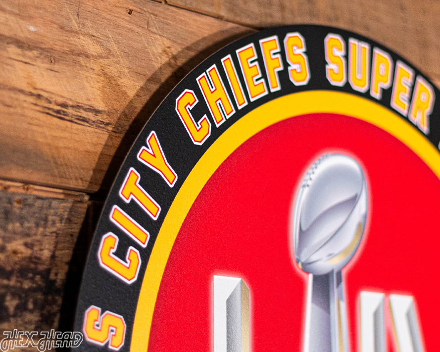 VARSITY Collection- SINGLE layer Kansas City Chiefs Super Bowl LIV Metal Wall Art