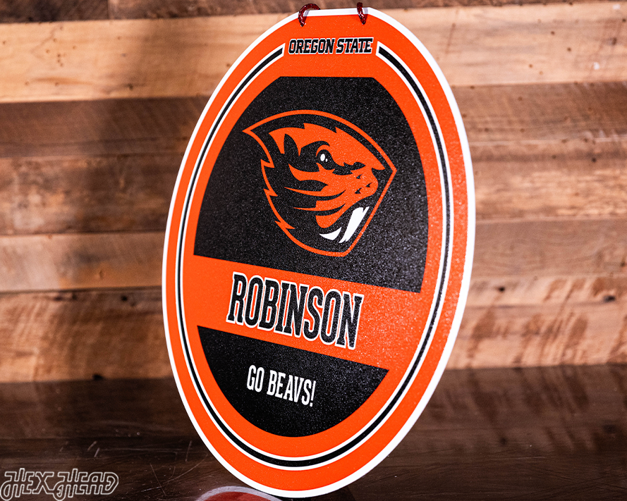 Oregon State Beavers Personalized Monogram Metal Art