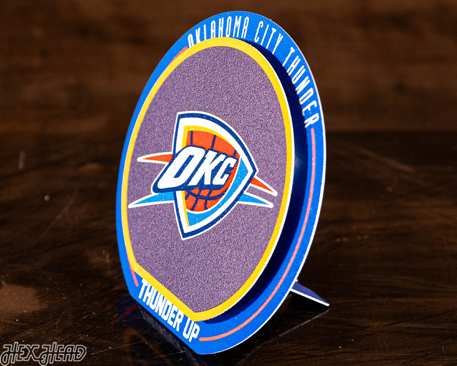 Oklahoma City Thunder "Double Play" On the Shelf or on the Wall Art