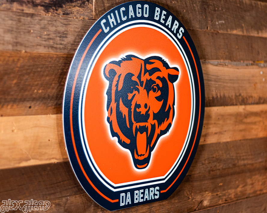 VARSITY Collection- SINGLE Layer Chicago Bears Metal Wall Art