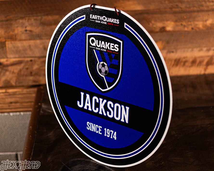 San Jose Earthquakes Personalized Monogram Metal Art