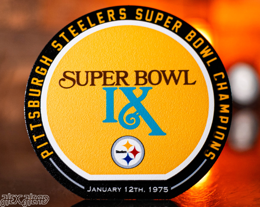 Pittsburgh Steelers Super Bowl IX "Double Play" On the Shelf or on the Wall Art