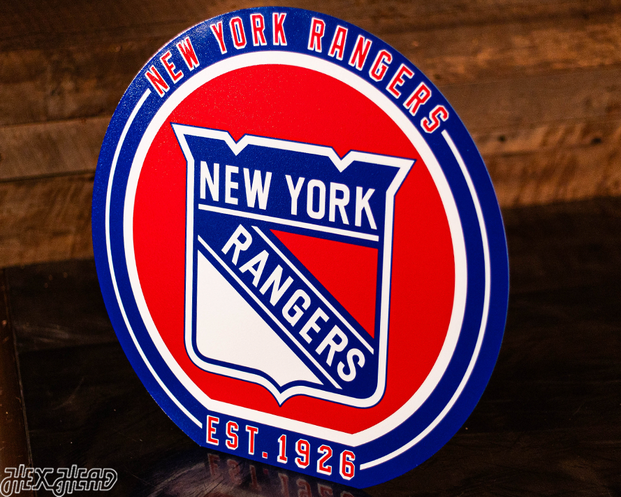 VARSITY Collection- SINGLE Layer New York Rangers Metal Wall Art