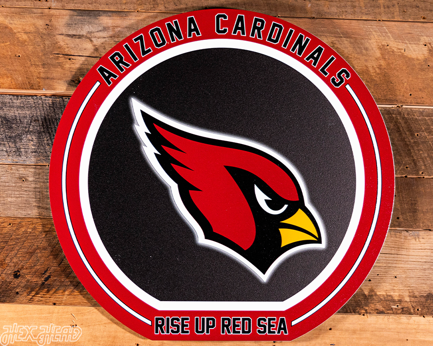 VARSITY Collection- SINGLE Layer Arizona Cardinals Metal Wall Art