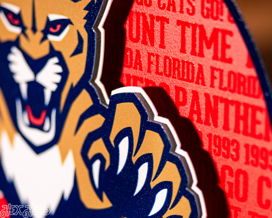 Florida Panthers CRAFT SERIES 3D Vintage Metal Wall Art