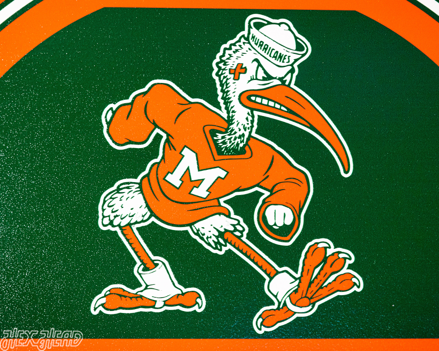 Miami Hurricanes Personalized Monogram Metal Art