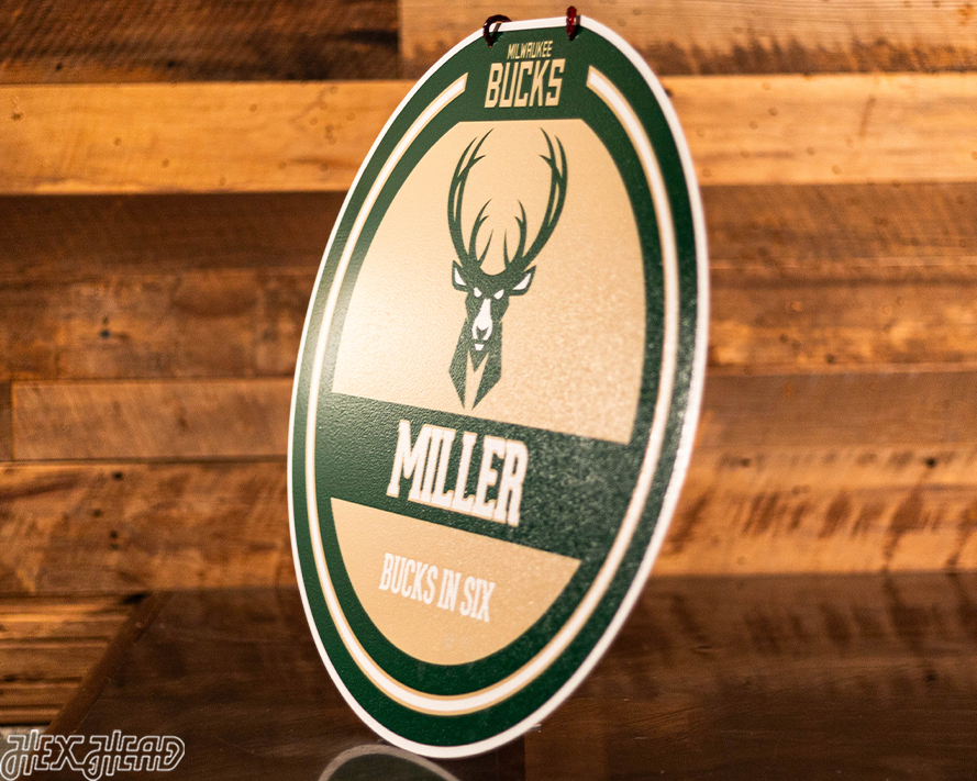 Milwaukee Bucks Personalized Monogram Metal Art