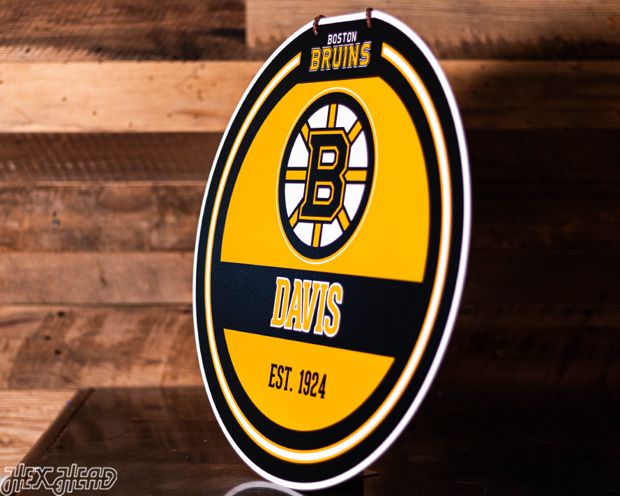 Boston Bruins Personalized Monogram Metal Art