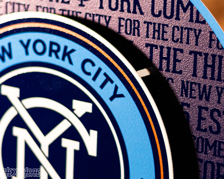 New York City FC CRAFT SERIES 3D Embossed Metal Wall Art