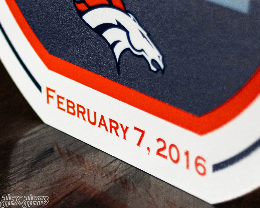 VARSITY Collection- SINGLE Layer Denver Broncos Super Bowl 50 Metal Wall Art