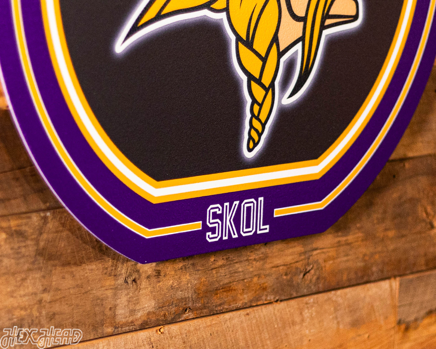 VARSITY Collection- SINGLE Layer Minnesota Vikings Metal Wall Art