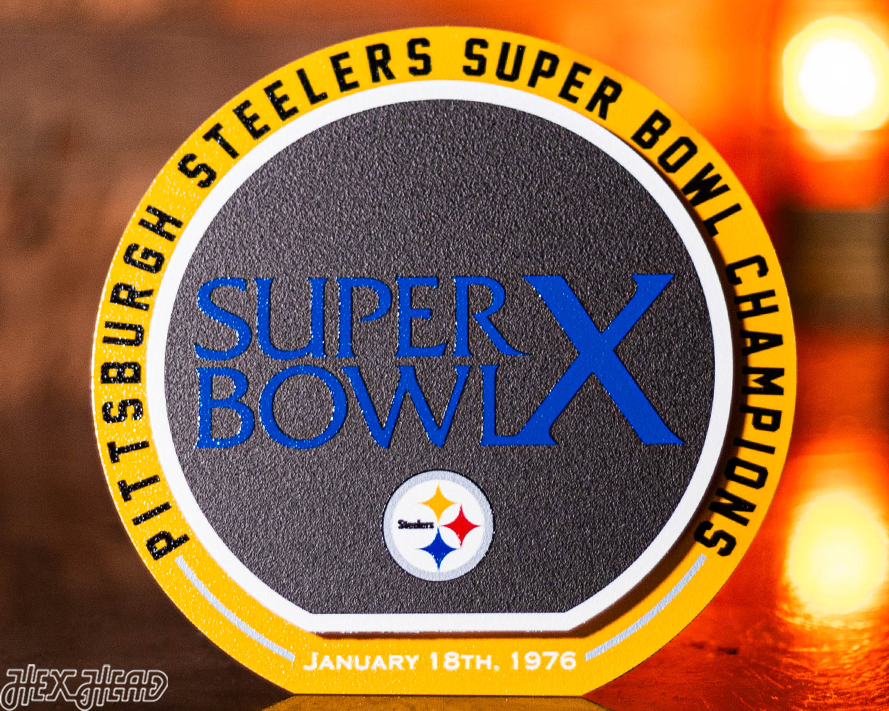 Pittsburgh Steelers Super Bowl X "Double Play" On the Shelf or on the Wall Art