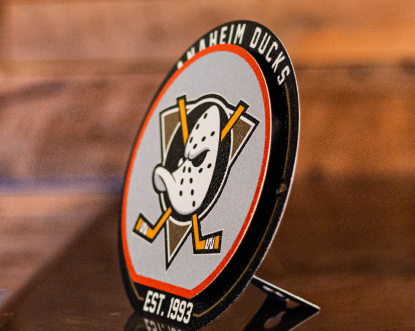 Anaheim Ducks "Double Play" On the Shelf or on the Wall Art