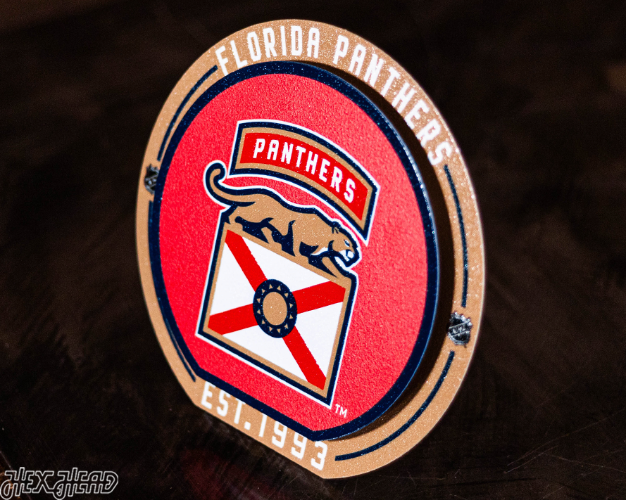 Florida Panthers Shoulder Patch "Double Play" On the Shelf or on the Wall Art