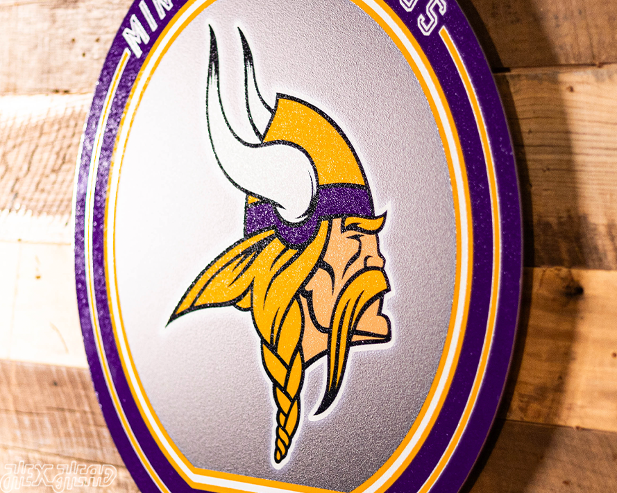 VARSITY Collection- SINGLE Layer Minnesota Vikings Metal Wall Art