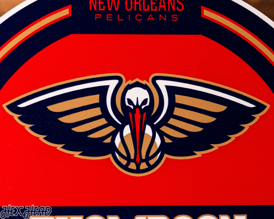 New Orleans Pelicans Personalized Monogram Metal Art