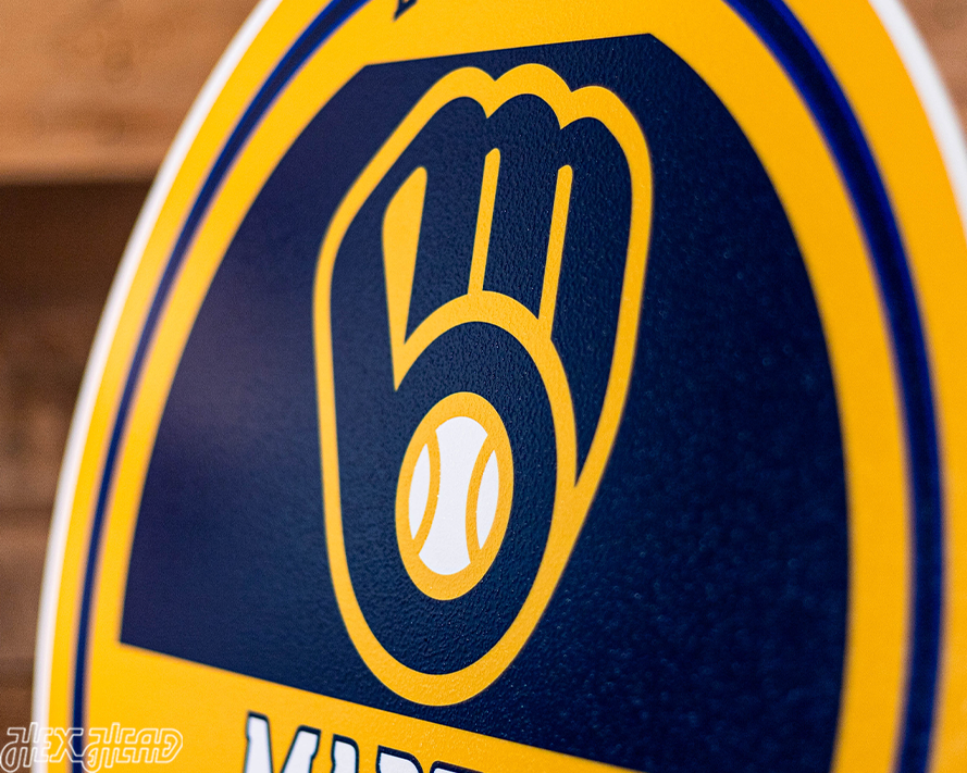 Milwaukee Brewers Personalized Monogram Metal Art