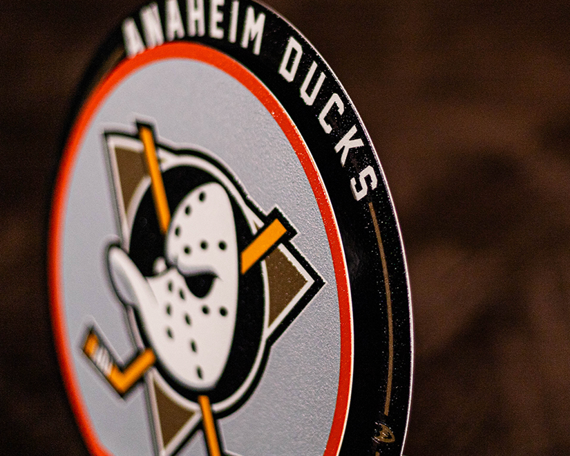 Anaheim Ducks "Double Play" On the Shelf or on the Wall Art