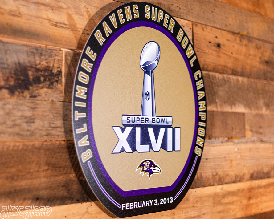 VARSITY Collection- Single Layer Baltimore Ravens Super Bowl XLVIII  Metal Wall Art