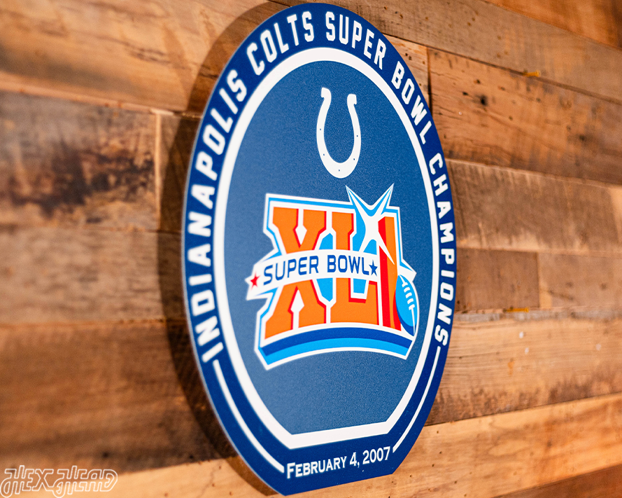 VARSITY Collection- Single Layer Indianapolis Colts Super Bowl XLI Metal Wall Art