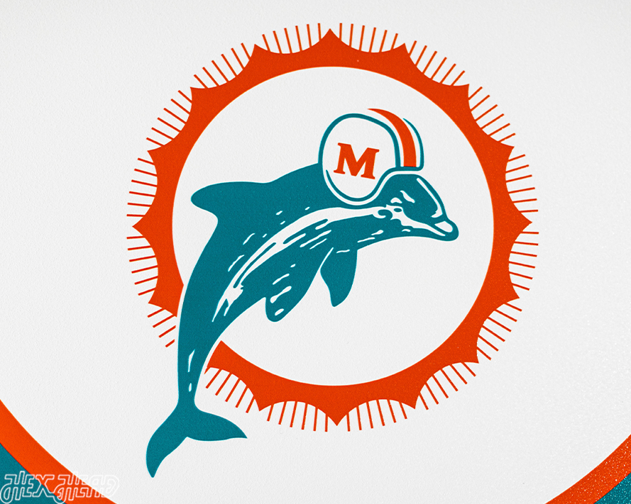 VARSITY Collection- SINGLE Layer Miami Dolphins Super Bowl "VII" Metal Wall Art