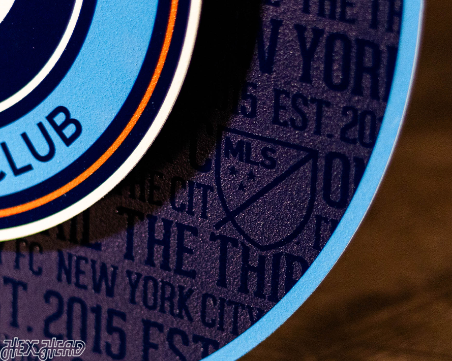 New York City FC CRAFT SERIES 3D Embossed Metal Wall Art