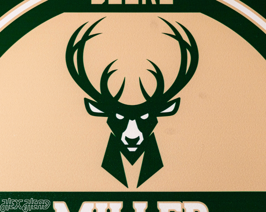 Milwaukee Bucks Personalized Monogram Metal Art