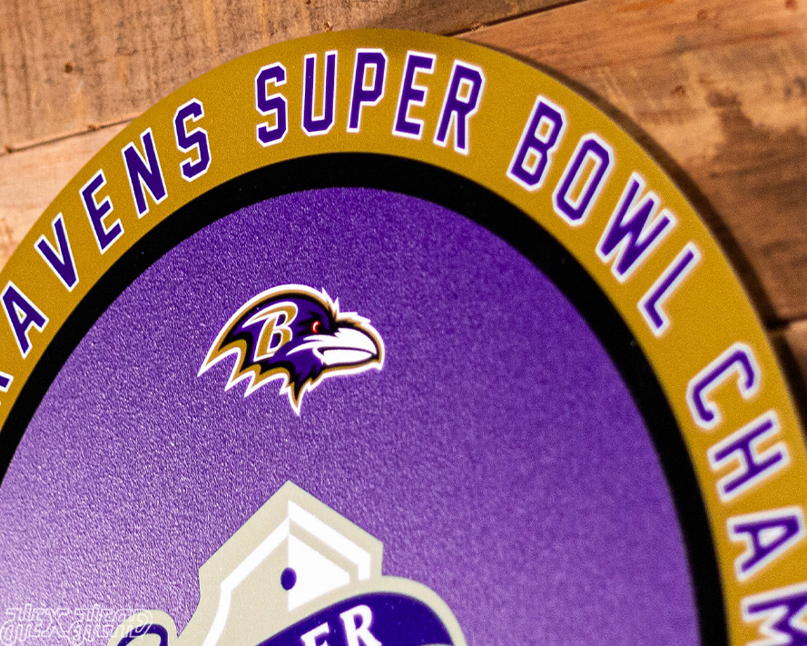 VARSITY Collection- Single Layer Baltimore Ravens Super Bowl XXXV  Metal Wall Art