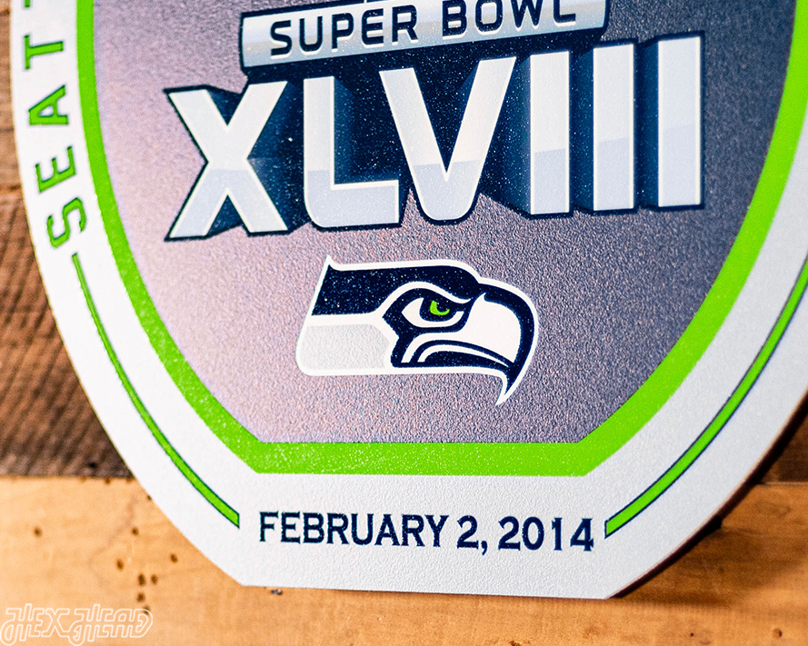 VARSITY Collection- Single Layer Seattle Seahawks Super Bowl XLVIII Metal Wall Art