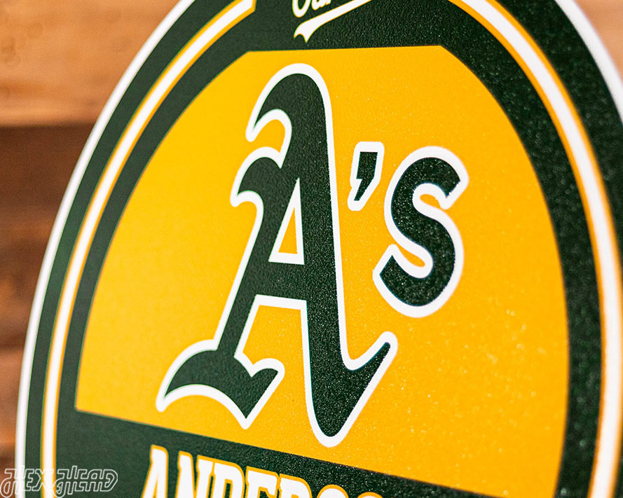 Oakland A's Personalized Monogram Metal Art