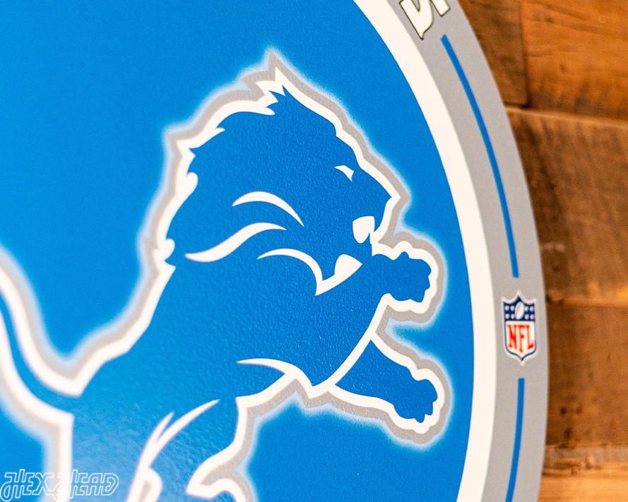 VARSITY Collection- SINGLE Layer Detroit Lions Metal Wall Art