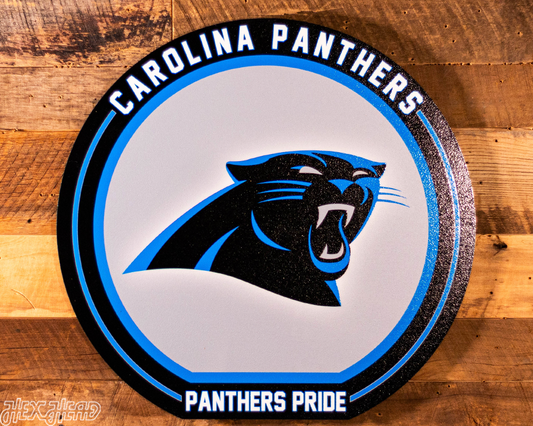 VARSITY Collection- SINGLE Layer Carolina Panthers Metal Wall Art