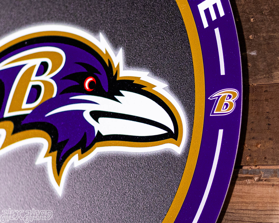 VARSITY Collection- Single Layer Baltimore Ravens Metal Wall Art