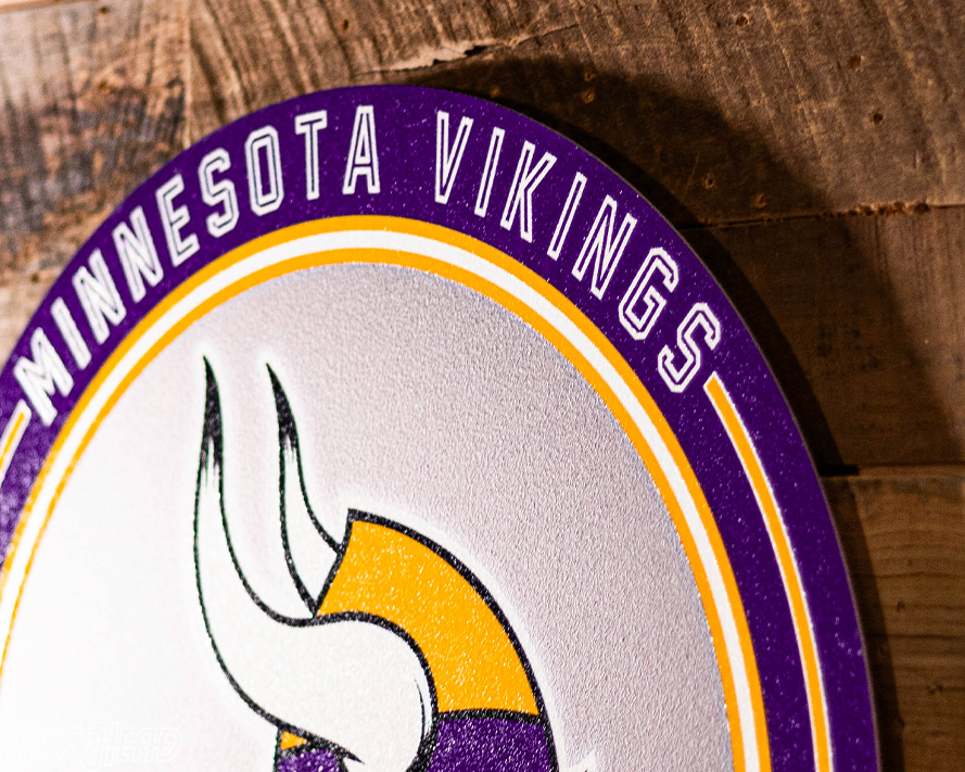 VARSITY Collection- SINGLE Layer Minnesota Vikings Metal Wall Art