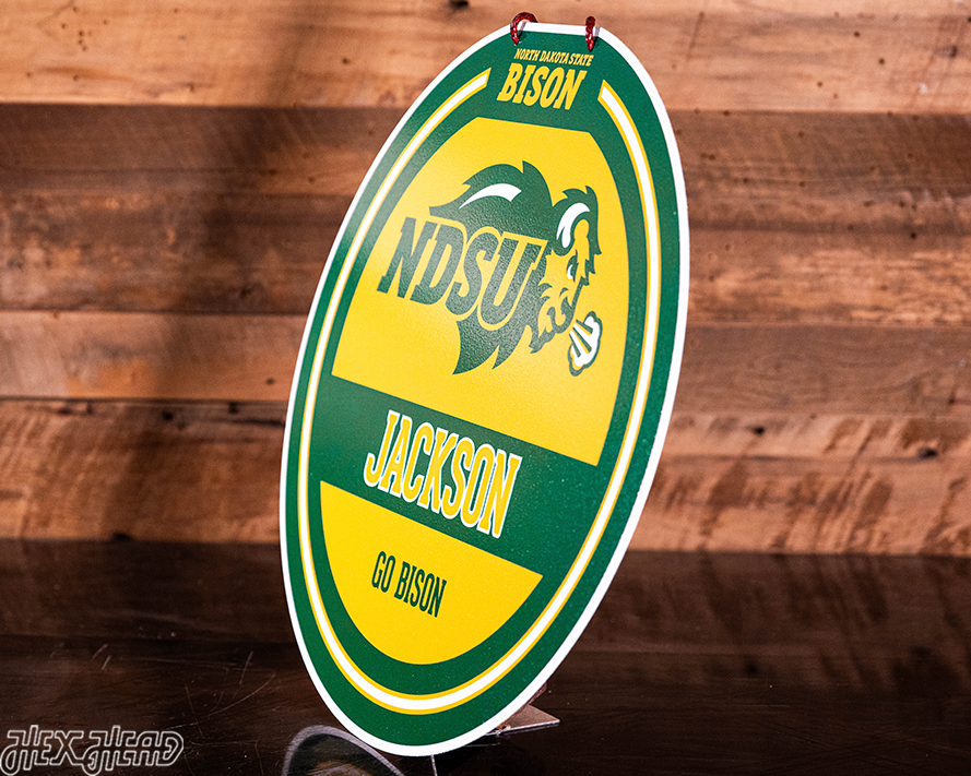 North Dakota State Bison Personalized Monogram Metal Art