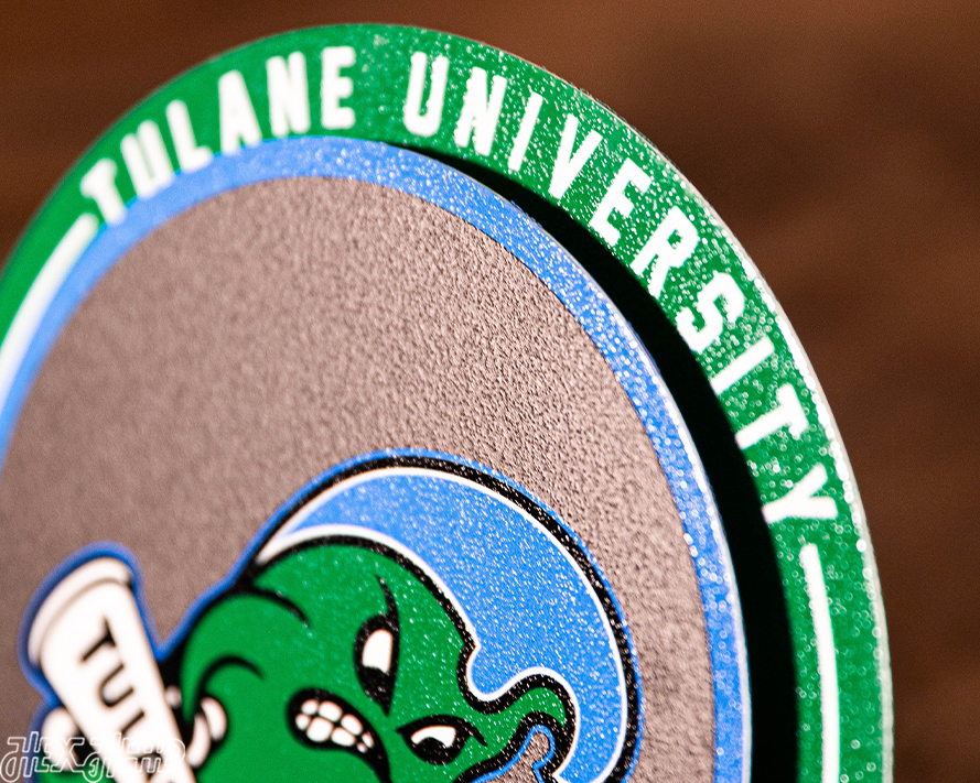 Tulane Green Wave "Double Play" On the Shelf or on the Wall Art