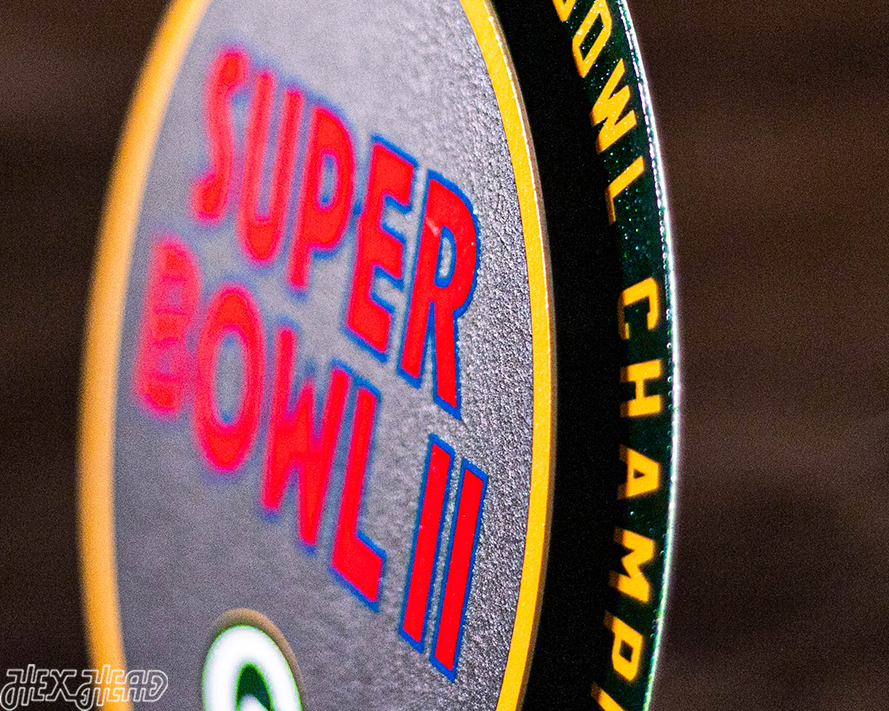 Green Bay Packers Super Bowl "II" Double Play On the Shelf or on the Wall Art