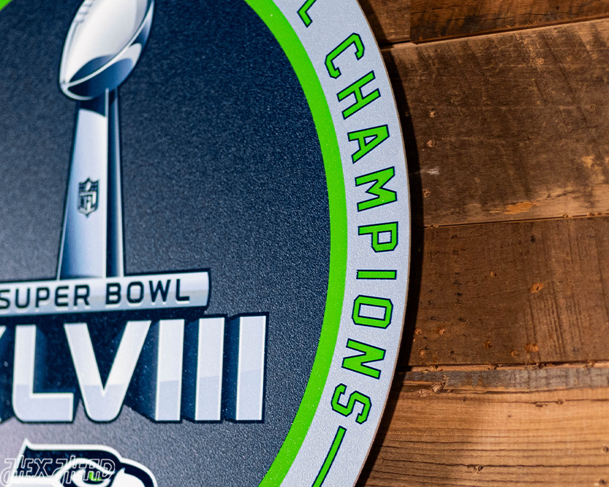 VARSITY Collection- Single Layer Seattle Seahawks Super Bowl XLVIII Metal Wall Art