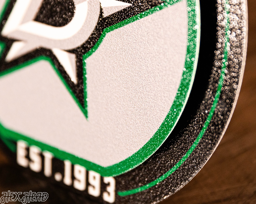 Dallas Stars "Double Play" On the Shelf or on the Wall Art