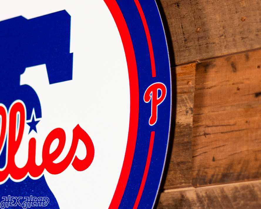 VARSITY Collection- SINGLE layer Philadelphia Phillies Metal Wall Art