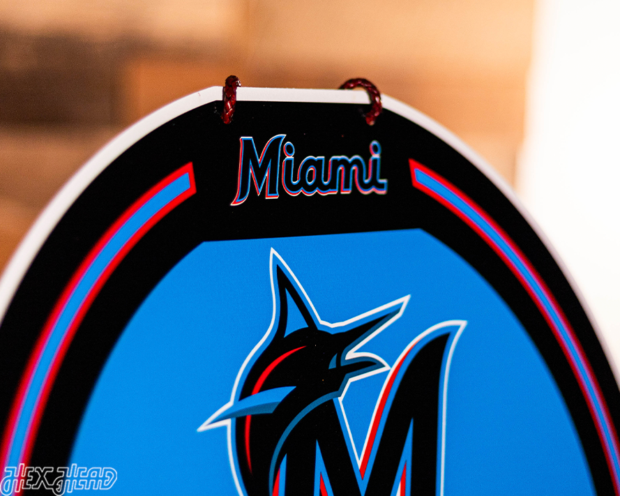 Miami Marlins Personalized Monogram Metal Art