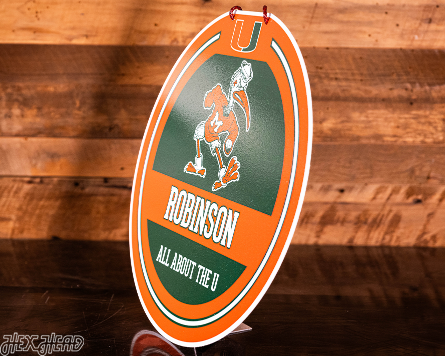 Miami Hurricanes Personalized Monogram Metal Art