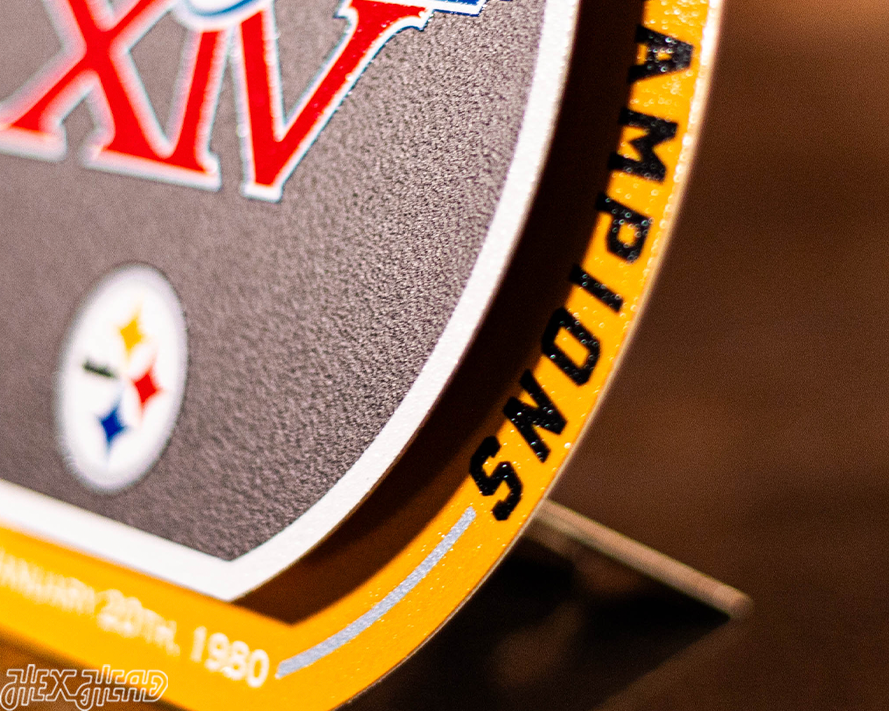 Pittsburgh Steelers Super Bowl XIV "Double Play" On the Shelf or on the Wall Art