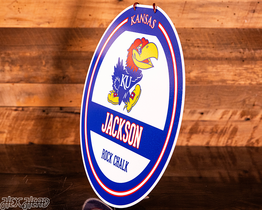 Kansas Jayhawks Personalized Monogram Metal Art