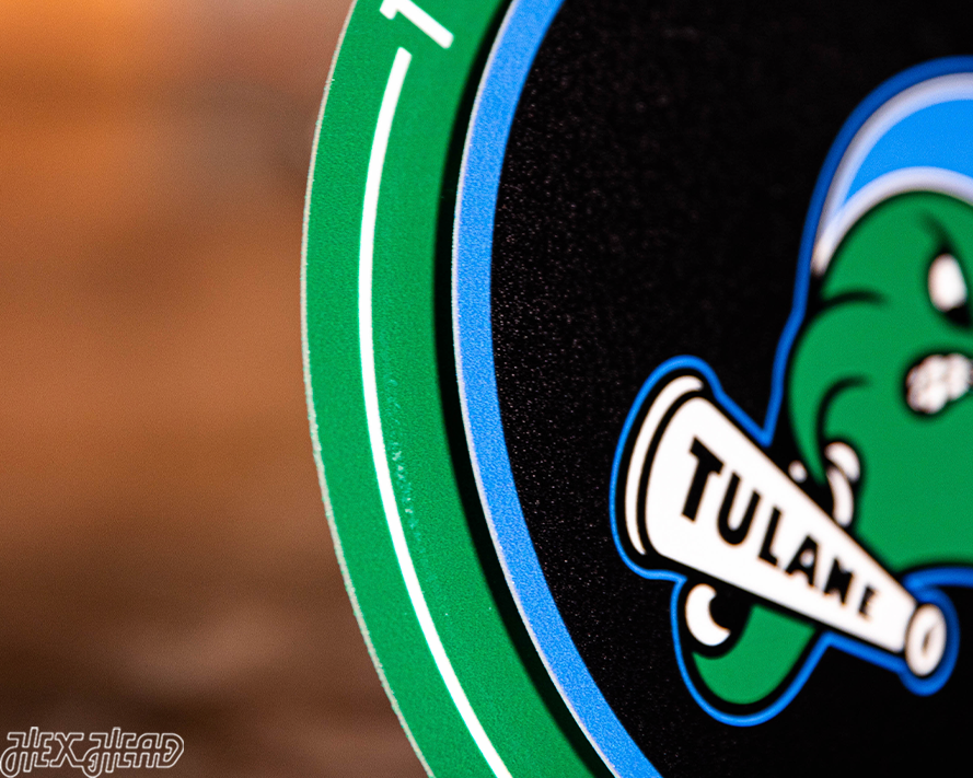 Tulane Green Wave "Double Play" On the Shelf or on the Wall Art