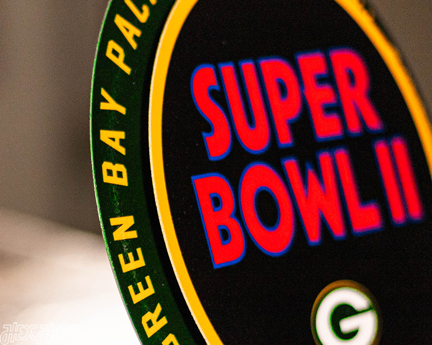 Green Bay Packers Super Bowl "II" Double Play On the Shelf or on the Wall Art