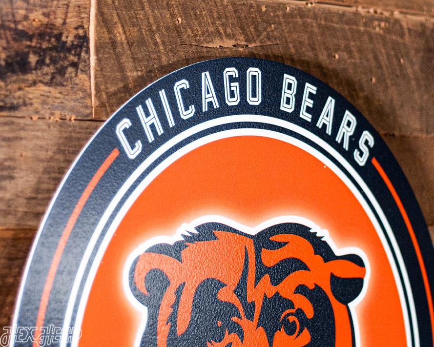 VARSITY Collection- SINGLE Layer Chicago Bears Metal Wall Art